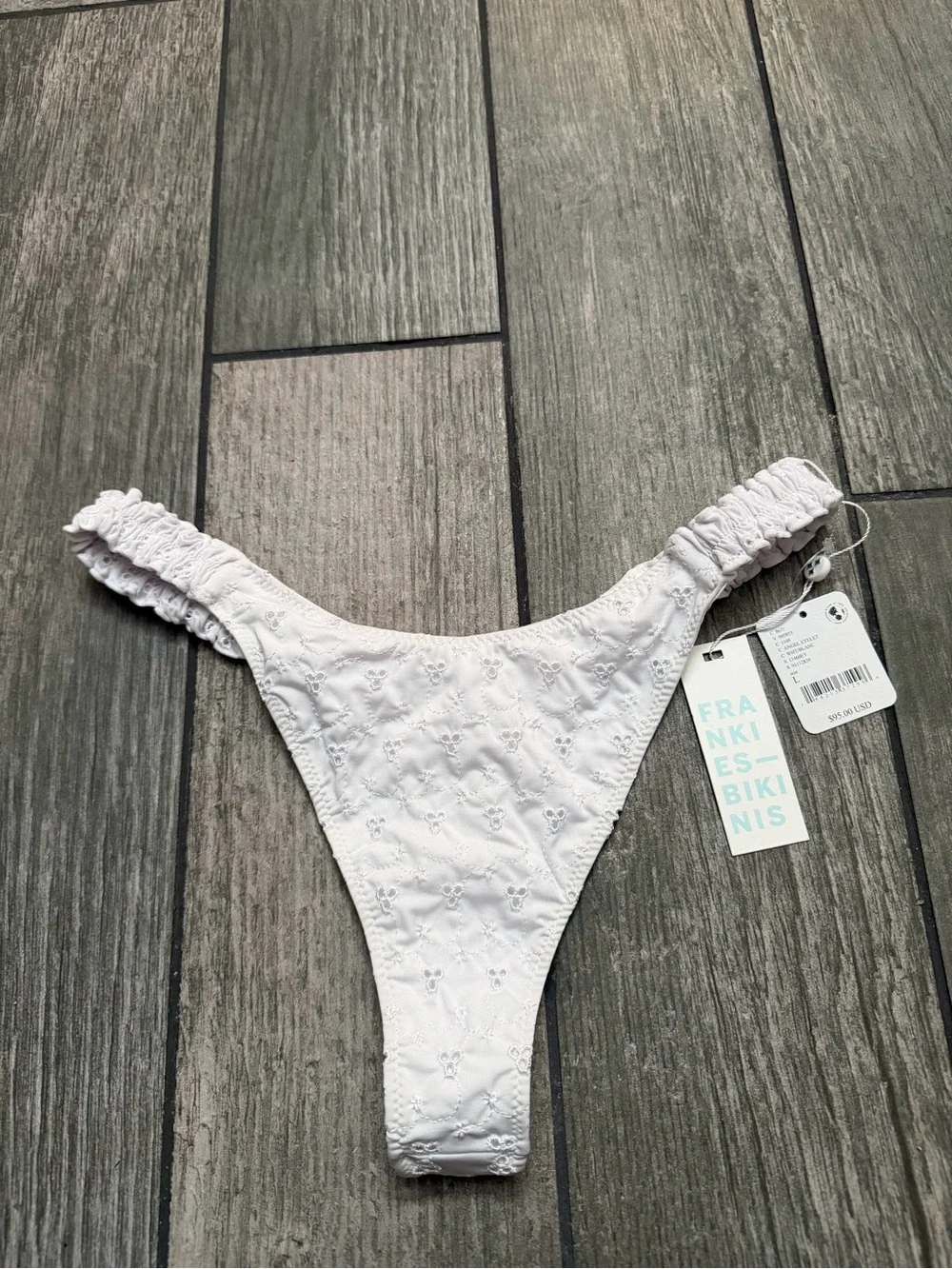NWT Frankie’s Bikinis Full Moon Micro Eyelet Bikini Bottom